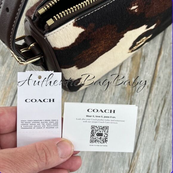 Authentic Coach Kailey Shoulder Bag With Cow Print And Tassel Purse - Picture 7 of 15